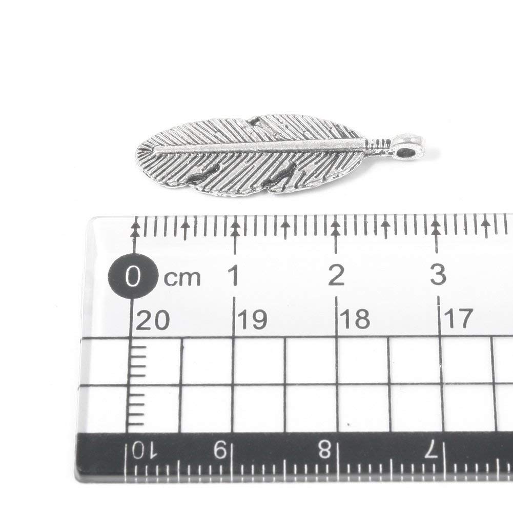 Zuoyou 50pcs Feather Charms DIY Metal Pendants Spacer Beads for Jewelry Making - Image 4