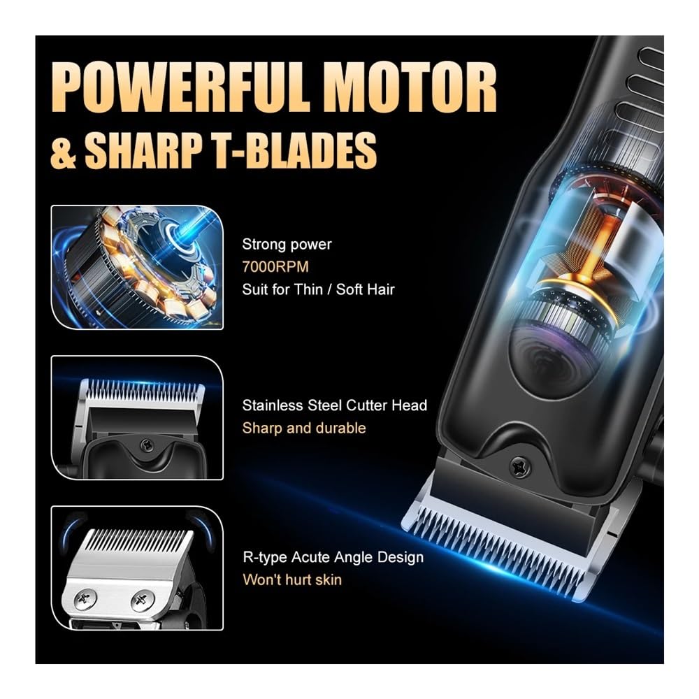 Razors Hochleistungs-Haarschneidemaschine mit langer Lebensdauer, USB-Aufladung, kabellos, Herrenrasierer, multifunktionaler elektrischer Trimmer (schwarze Haarschneidemaschine)