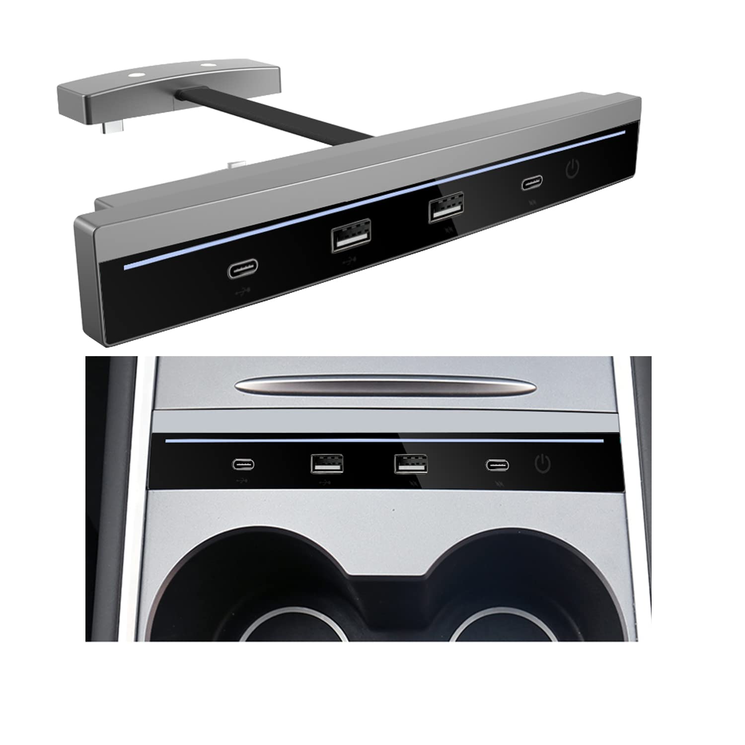 Buy BROxiongdi Tesla Model 3 Model Y USB Hub Docking Station of Center