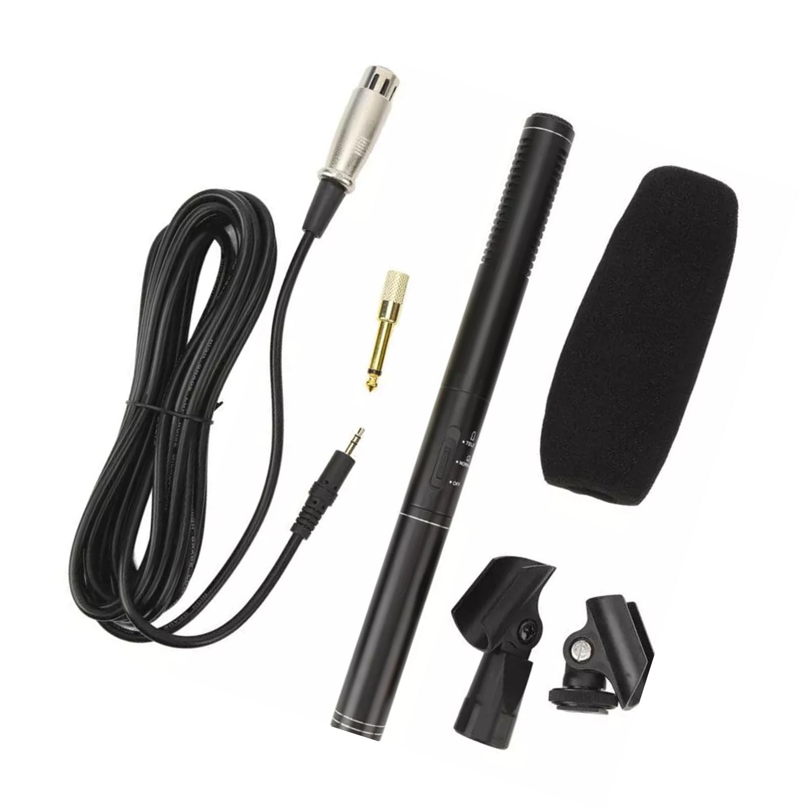Profesjonalny mikrofon typu z kablem XLR Wysokiej jakości mikrofon do nagrywania dźwięku do kamery DSLR Kamera wideo Wywiad ABS Metalowa konstrukcja 22x275mm