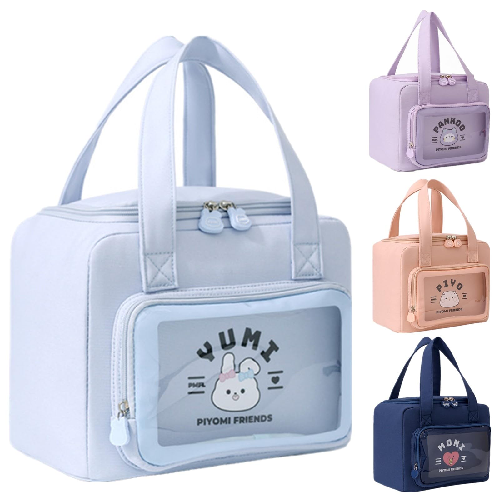 WUWYOUWL Cute Lunch Bag Large Capacity Foldable Cooler Bag (Bule Rabbit) โ image 1