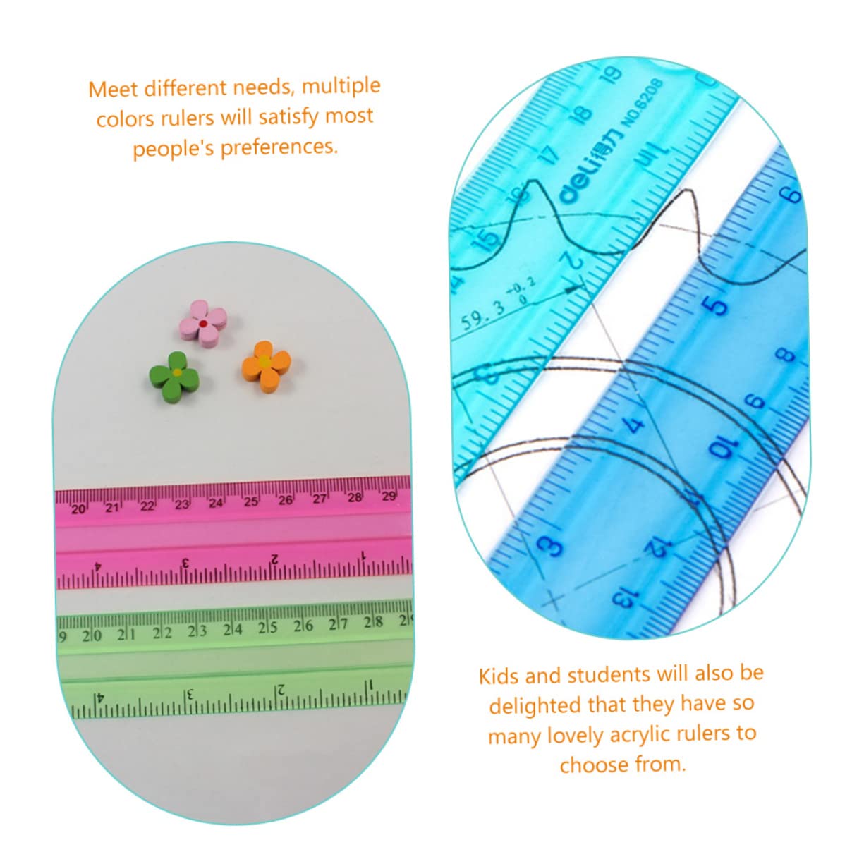 Set di Righelli Trasparenti Colorati 32 Pezzi 30cm in Plastica