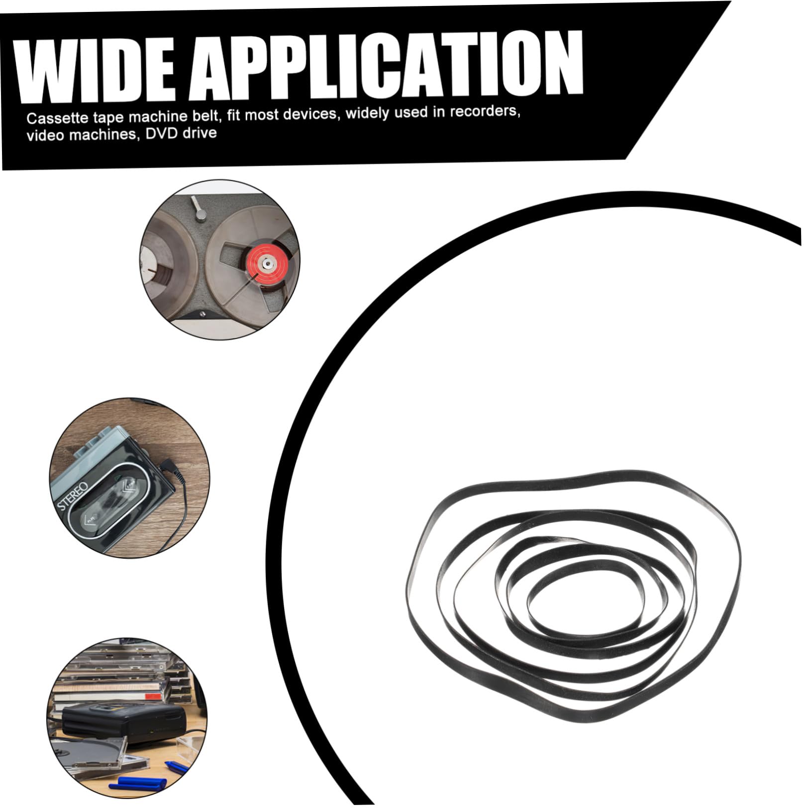 Cinghie Per Registratori a Cassette 50 Pezzi Cinghie Piatte in Gomma 4 Mm Per Riparazione e Manutenzione Lettori Dvd e Videoregistratori