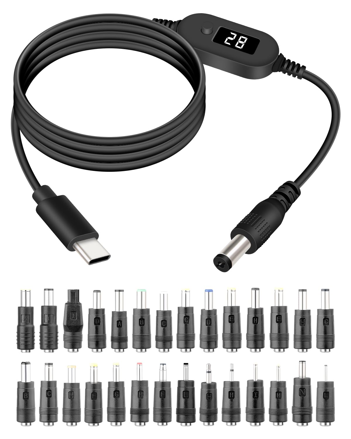 Photo 1 of RIIEYOCA 140W USB C to DC Adjustable Cable with 28 Tips