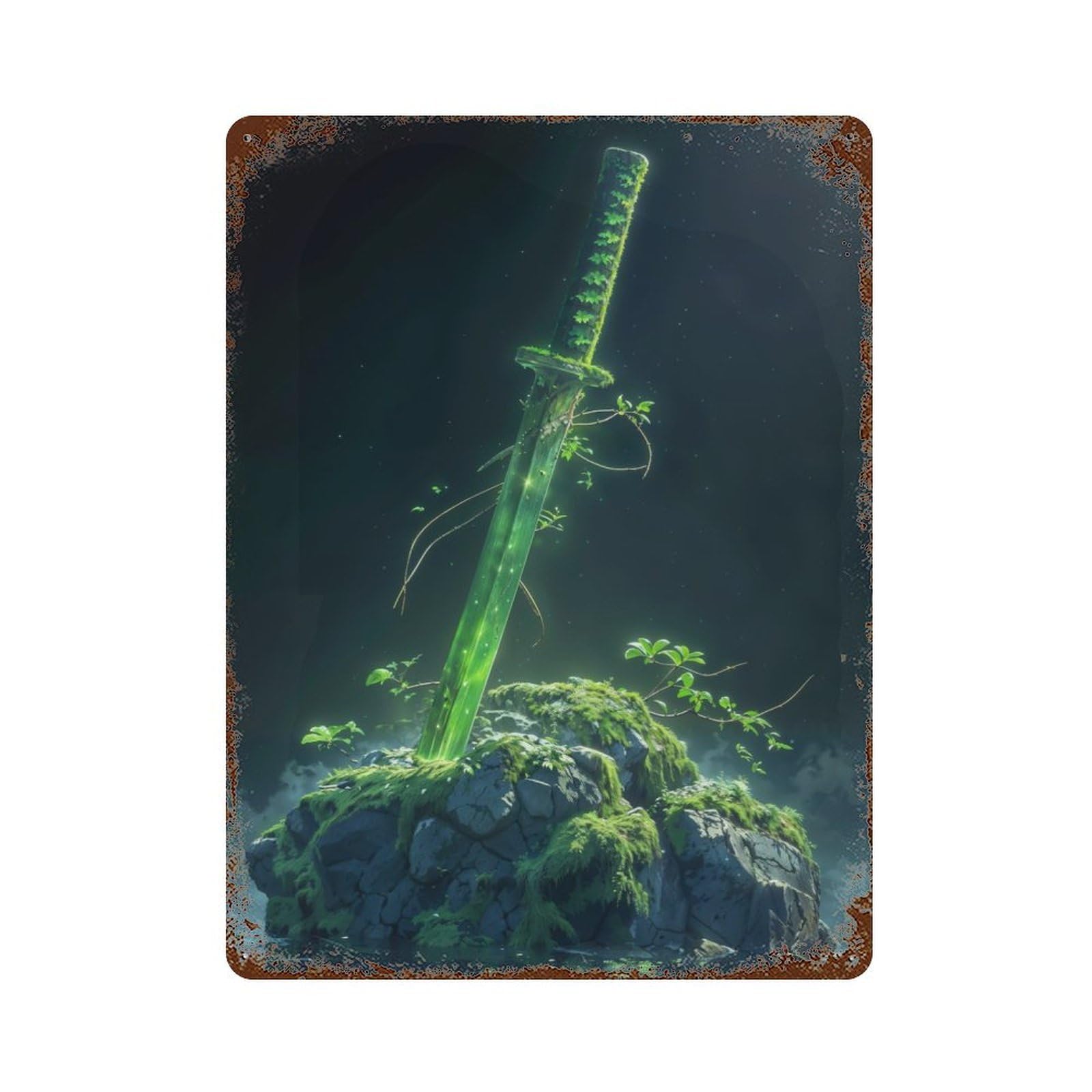 The Verdant Sword Vintage Metal Tin Sign 15.7"x11.8", for Cafe, Home Bar And Lounge Decor, Vintage Wall Decor
