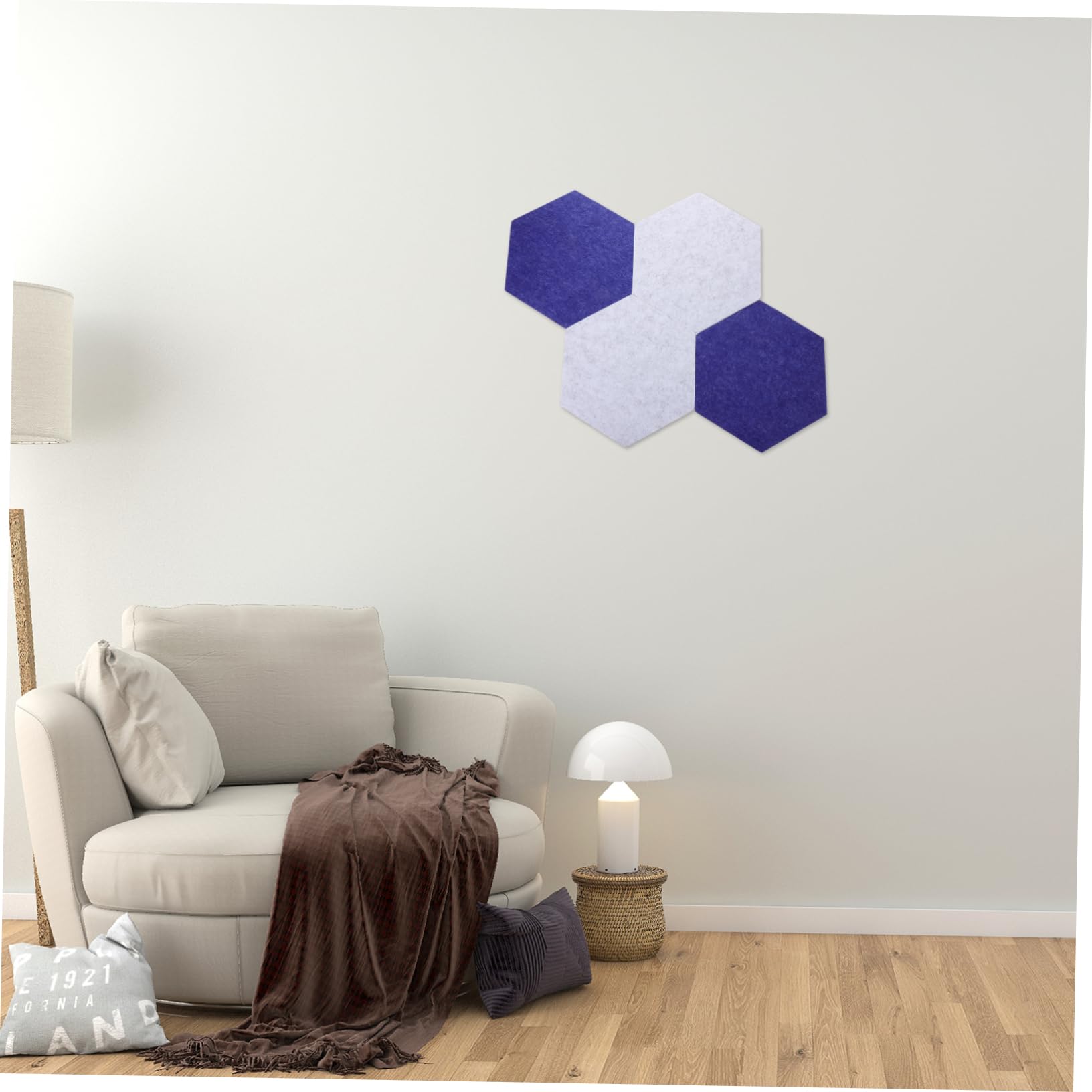 6 Piezas Tablero de Anuncios de Fieltro Panel Decorativo Autoadhesivo para Oficina y para Mostrar Notas Fotografías y Mensajes Diseño Azul y Gris
