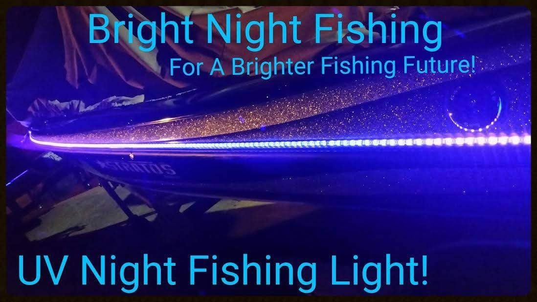 Bright Night 16 Foot UV Black Light,with White PCB Background, Fishing Light, Boat Lights, Ultraviolet Lights, bass Fishing 12v dc Yacht, Pontoon, Kayak,John Boat, Florescent line Glow