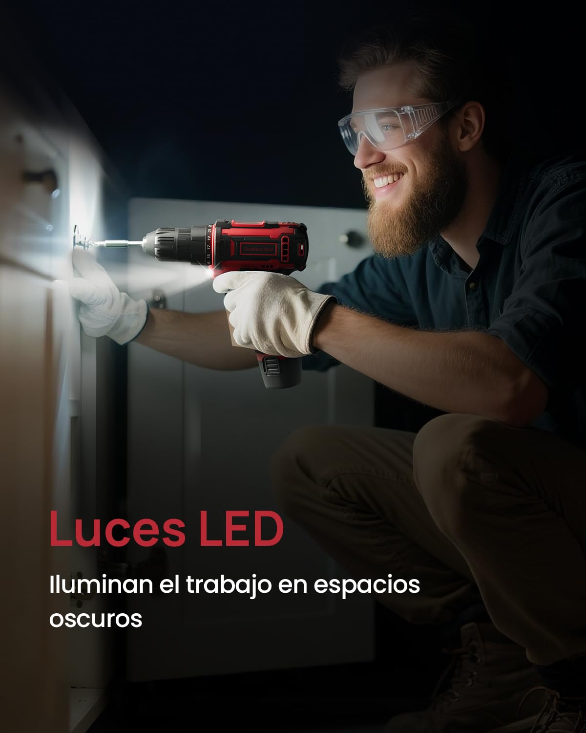 12V Destornillador Electrico, Taladro Atornillador Batería Max 25NM, 98 Accesorios Atornillador Electrico, 25+1 Par, LED Luz, Baterías 2000mAh, Portabrocas 10mm, para Reparación y DIY Red