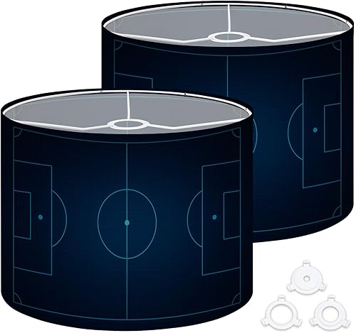 Drum Lamp Shades Futuristic Soccer Field Blueprint Neon Grid Design Lampshade for Floor Lamps Table Lamp Pendant Light Linen 13"x13"x10" Replacement