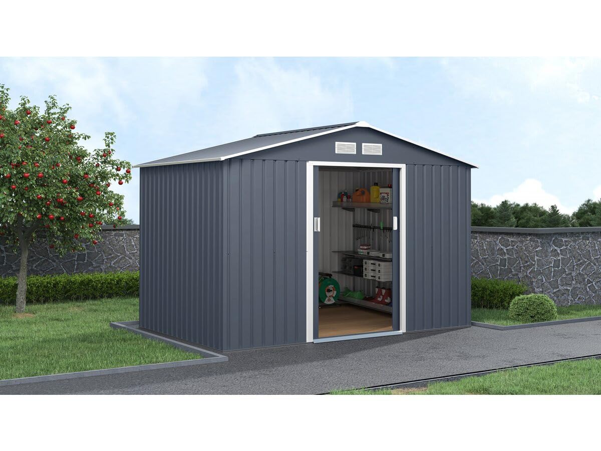 Abri de Jardin métal Vegas II - 5,29 m2 - Gris