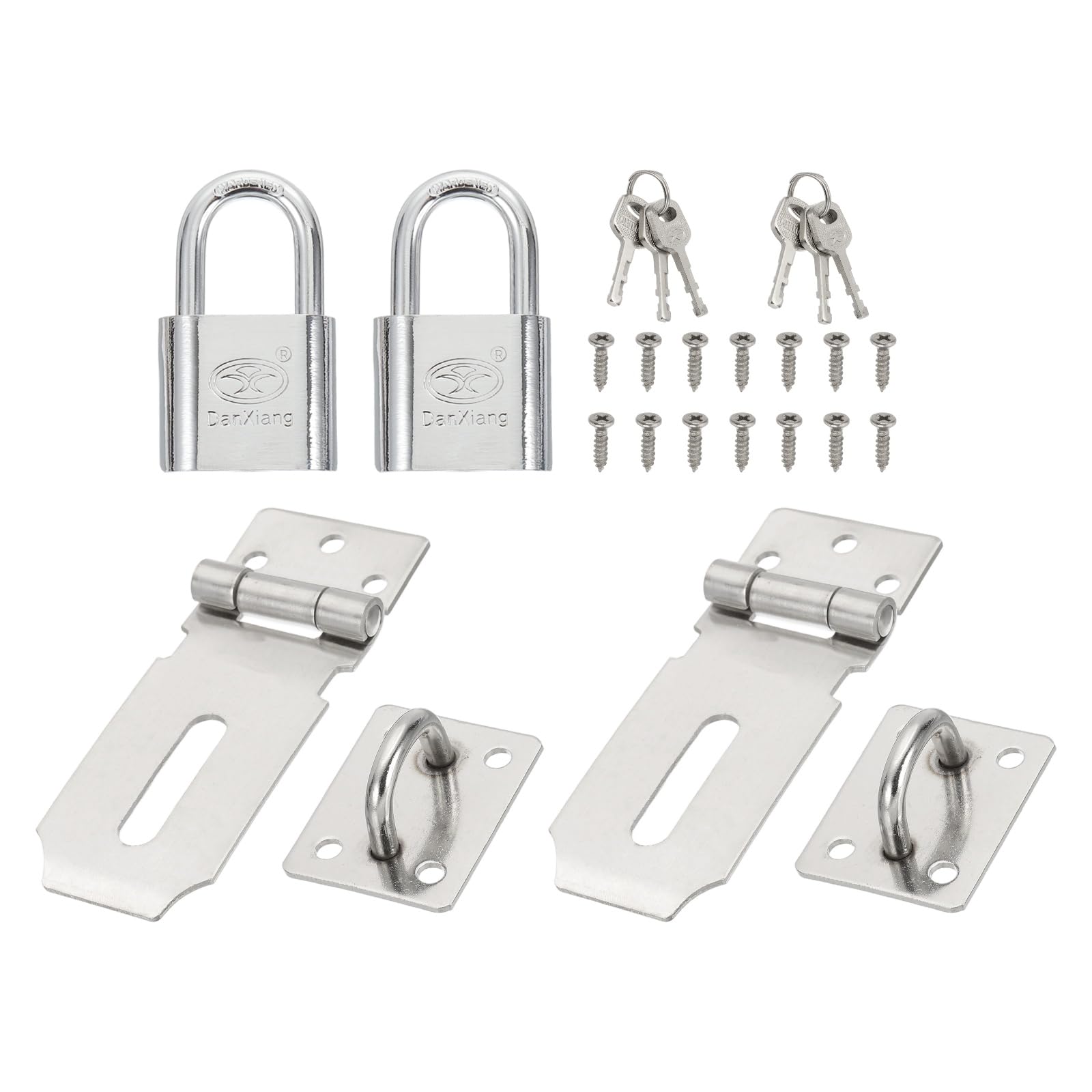 Loquet de porte en acier inoxydable PATIKIL avec clés et vis pour armoire