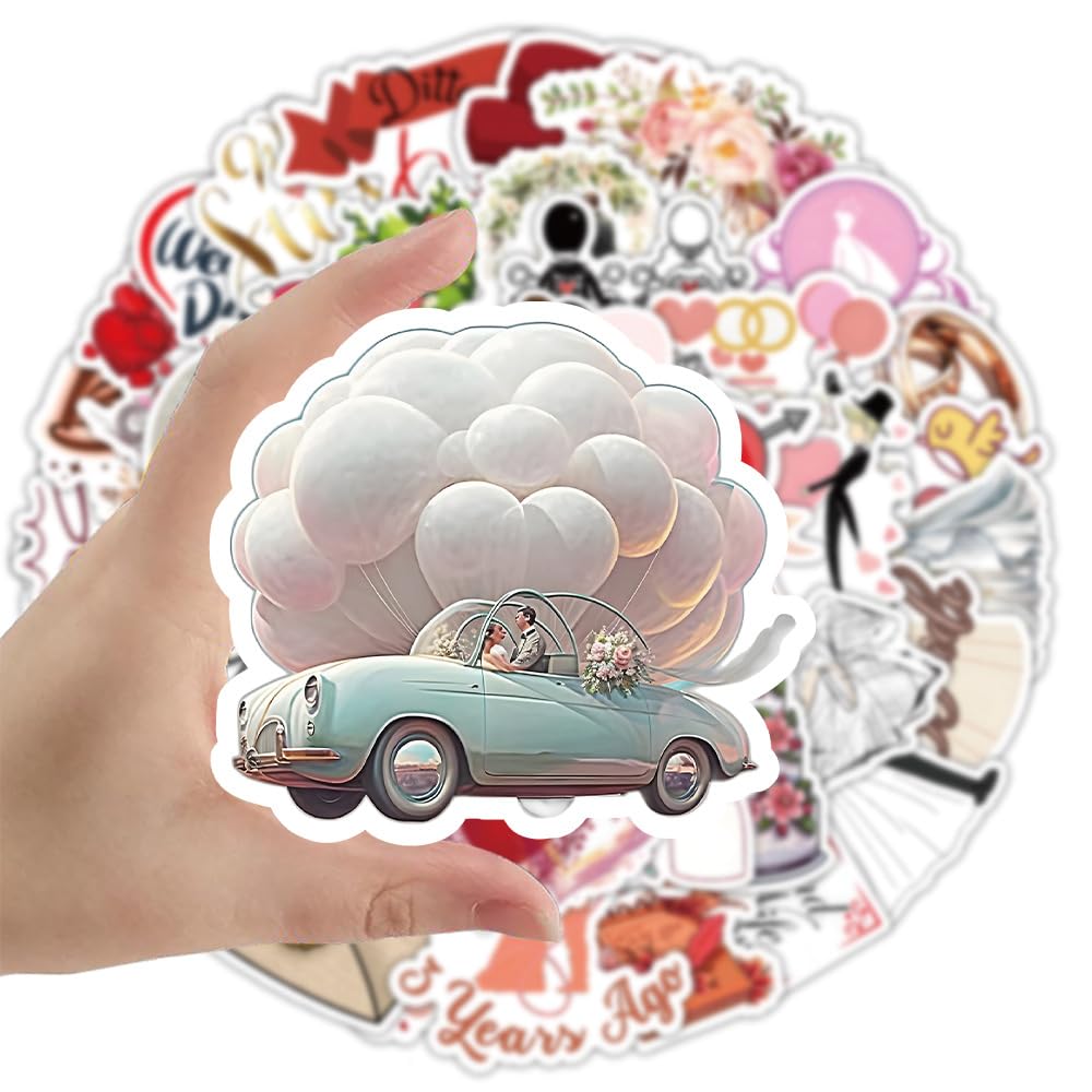 50PCS Wedding Decoration Stickers for Skateboard,Scrapbook - Image 3