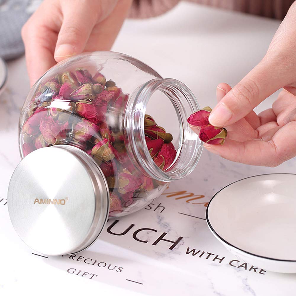 Contenitore Contenitori Alimentari, Contenitori per la Conservazione degli Alimenti, Contenitori per la Conservazione con Airtight Coperchi, per tè, caffè, Riso Durevole, D