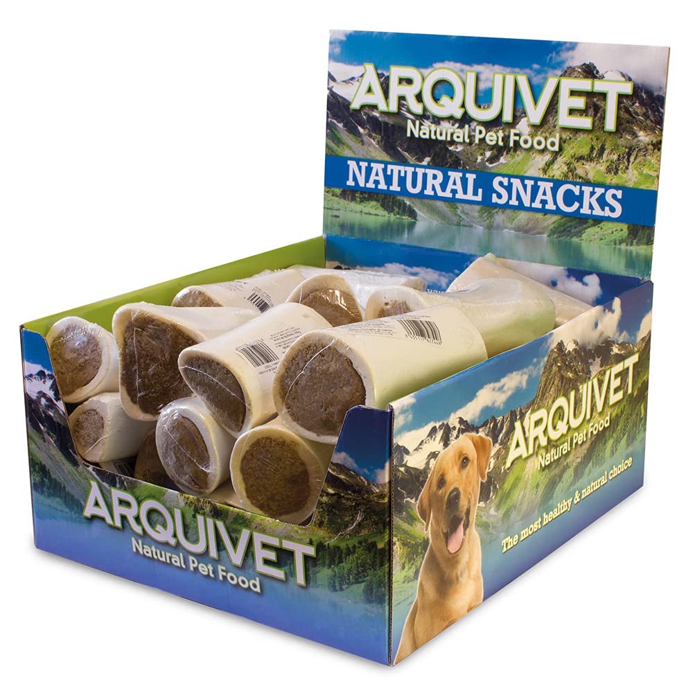 Arquivet - Expositor 20 Unidades Hueso Relleno de Carne - Snacks Naturales para Perros
