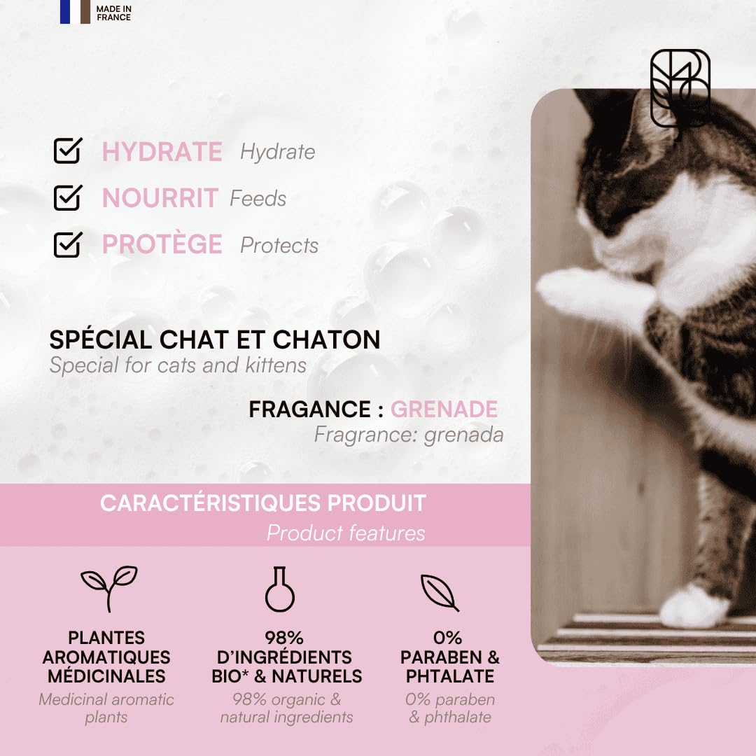 Biogance - Shampooing pour chat - My cat - 250 ml - A base d’ortie et d’huile d’argan - Convient à toutes races de chats