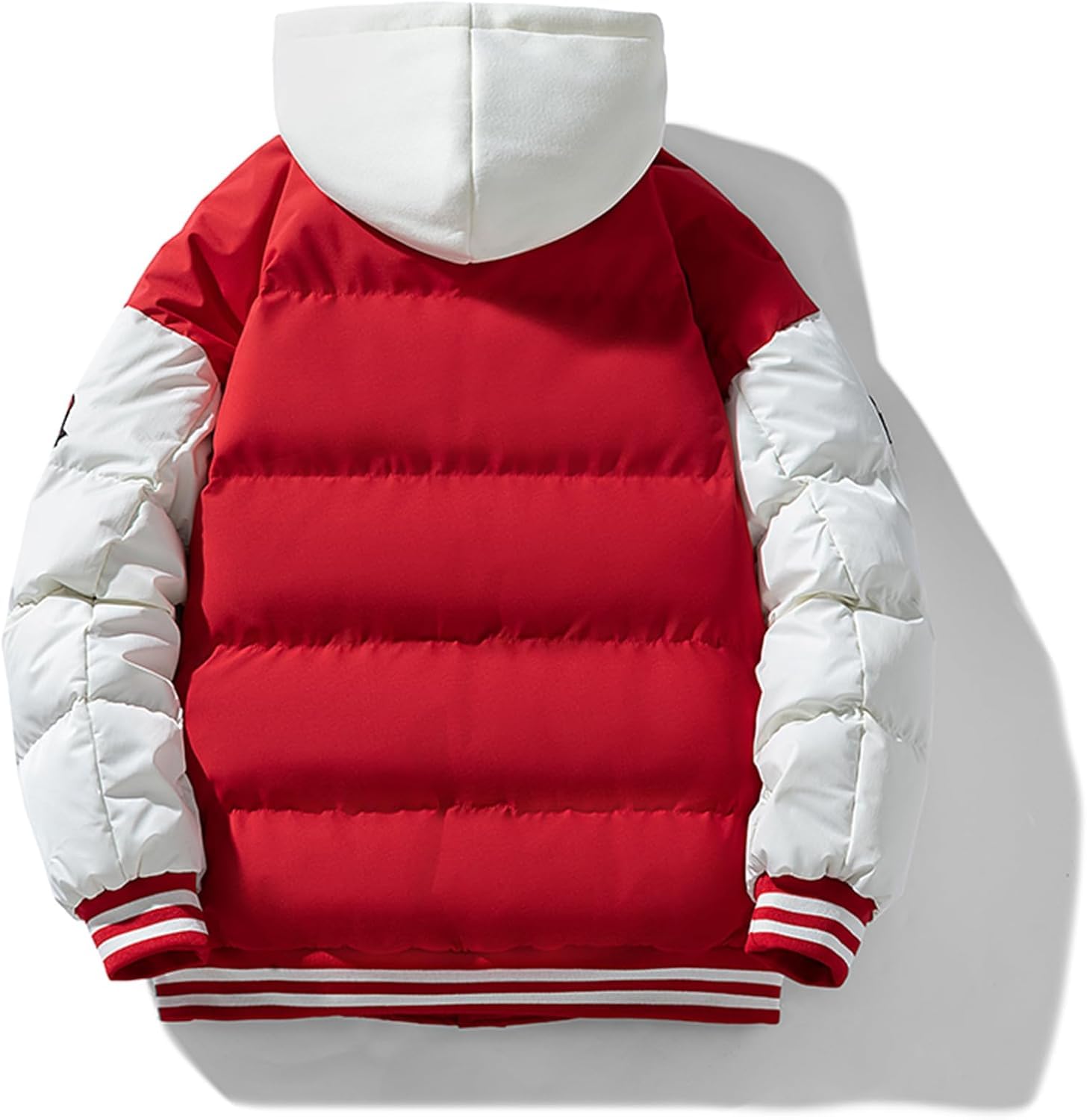 Uomo Inverno Hip Hop modalità Varsity con Cappuccio Downwork Falso Baseball Breve Bestickt Baseball Falso Due Pezzi Felpa con Cappuccio
