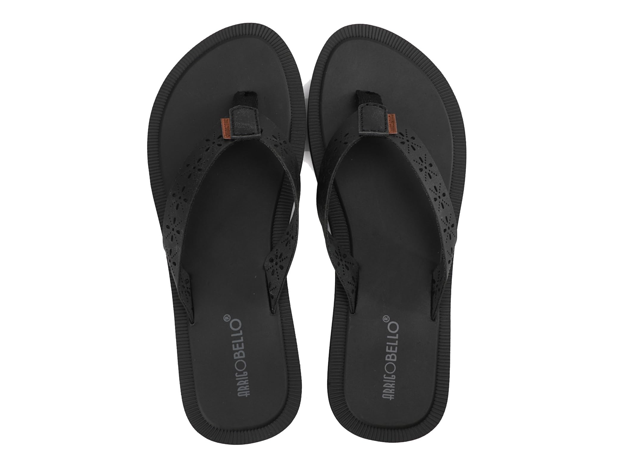 ARRIGO BELLO Flip Flops Damen Zehentrenner Aushöhlen Elegante Badelatschen PU Leder Sommer Hausschuhe Indoor Outdoor Beach Pool Größe 36-41