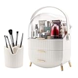 Makeup Organizer,Cosmetics Display Case With 2-Layer Storage Box,Waterproof And Dustproof,Skincare Storage Box (White A)