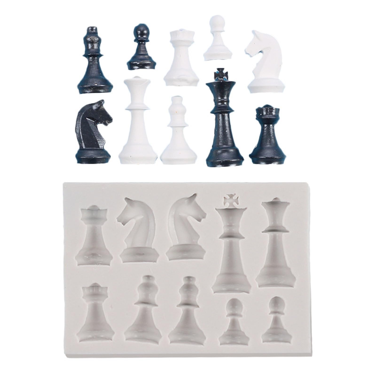 Xjdzineq Chess Piece Silicone Mold 3D International Resin Mold Epoxy Craft Chocolate Baking Tools Silicone Molds for Epoxy