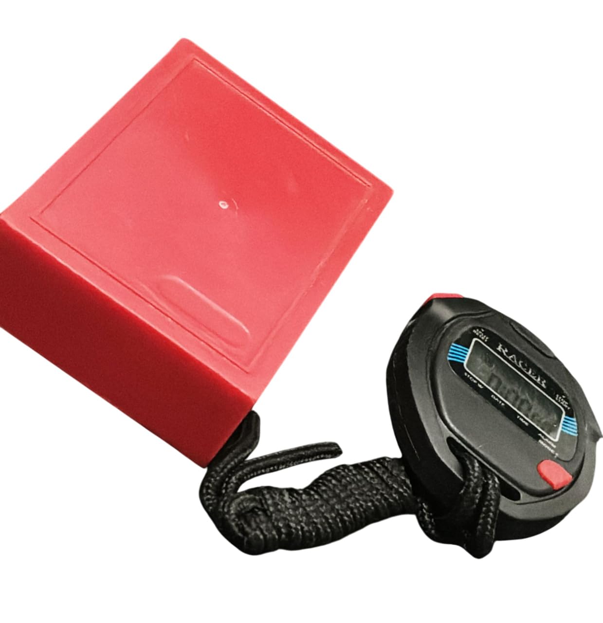 AI-Stopwatch 1/100 Sec./Racer Stopwatch with Alarm Handheld/Calendar,Day,Date,Month Display/Digital LCD Stopwatch Chronograph Timer Counter Sports Alarm/LCD Digital Professional Stop Watch (Black) 3