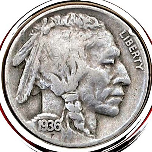US 1936 Indian Head Buffalo Nickel 5 Cent Coin Solid Brass Silver Plated Money Clip New - High Quality4