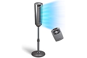Lasko 52" Oscillating Pedestal Stand Fan for Bedroom, 3 Quiet Speeds, Remote Control