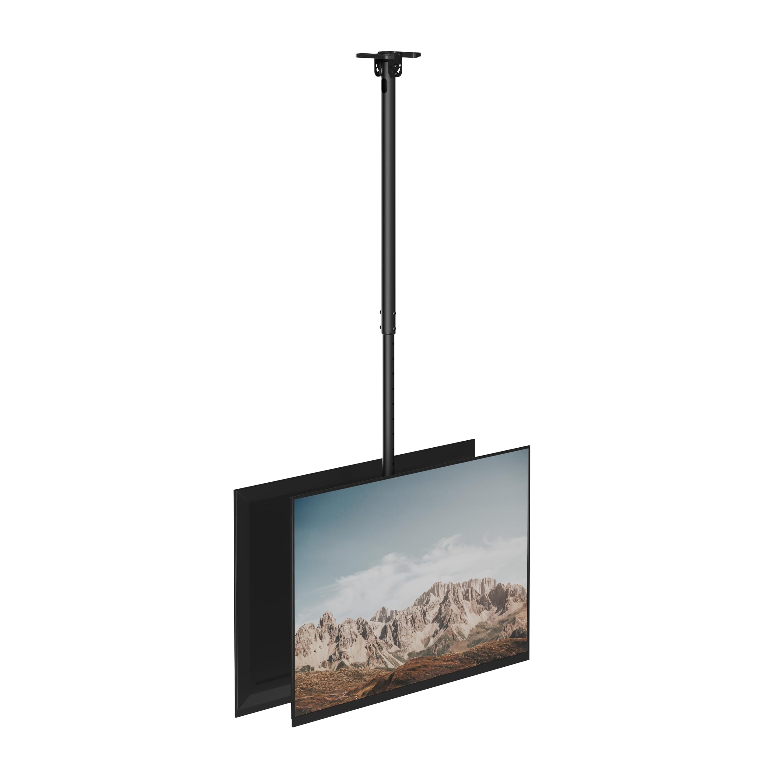 WALI CM4386-2S Dual Screen Ceiling TV Mount, front view.