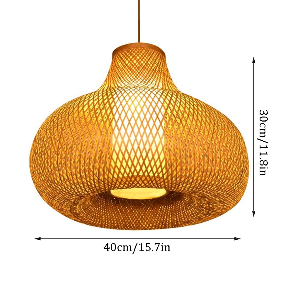 E27Lampada a sospensione Lanterna in bambù, Lampadario E27 in rattan, Paralume in bambù fatto a mano, Adatto per soggiorno, bar, ristorante e decorazione del club Lampada a risparmio energetic