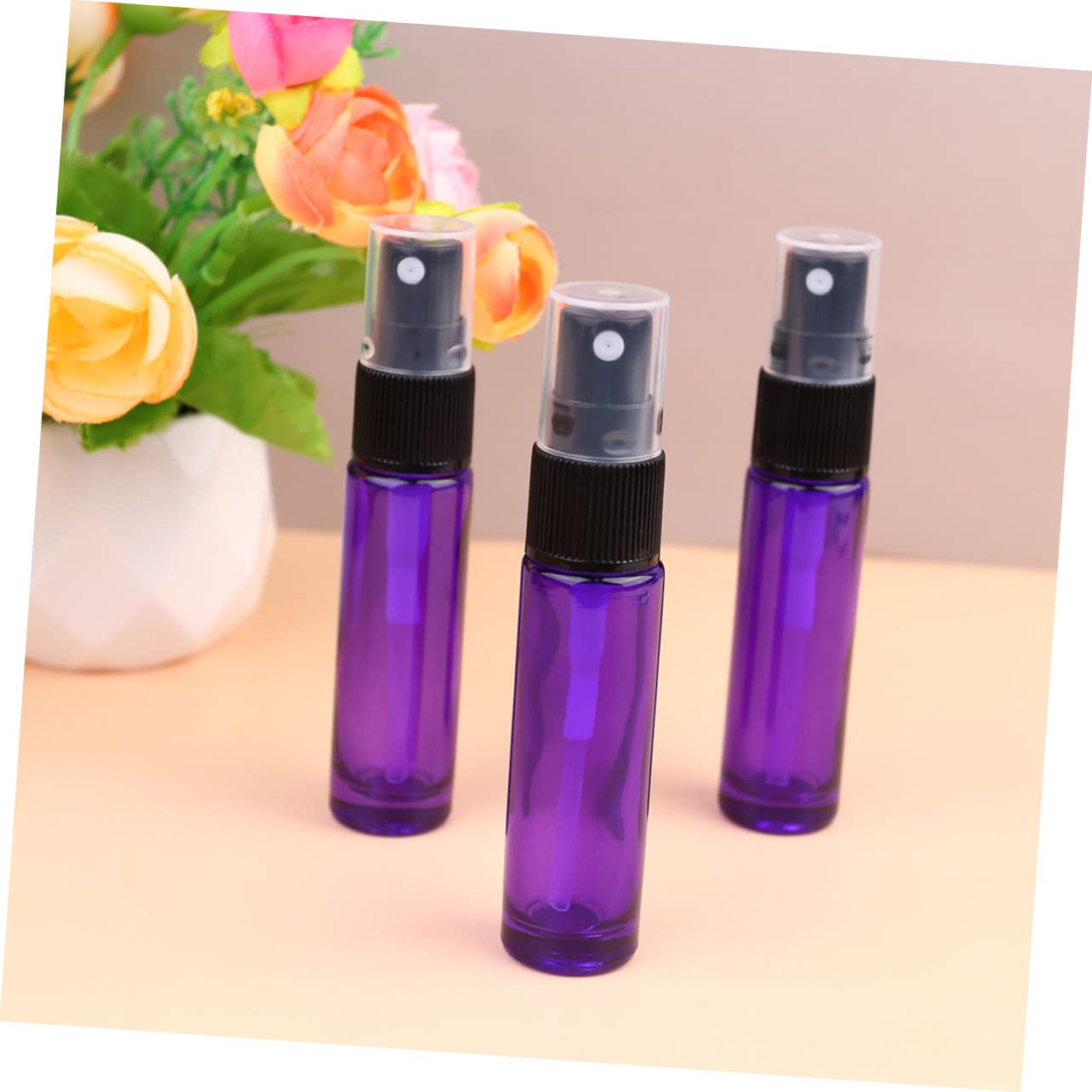 BESTYASH 10ml Glas Parfüm Sprühflasche Wiederbefüllbar Violett | Kleiner Format, für Reisen und Draußen, mit 20 Stück, Kompakt und Mehrfach Nutzbar