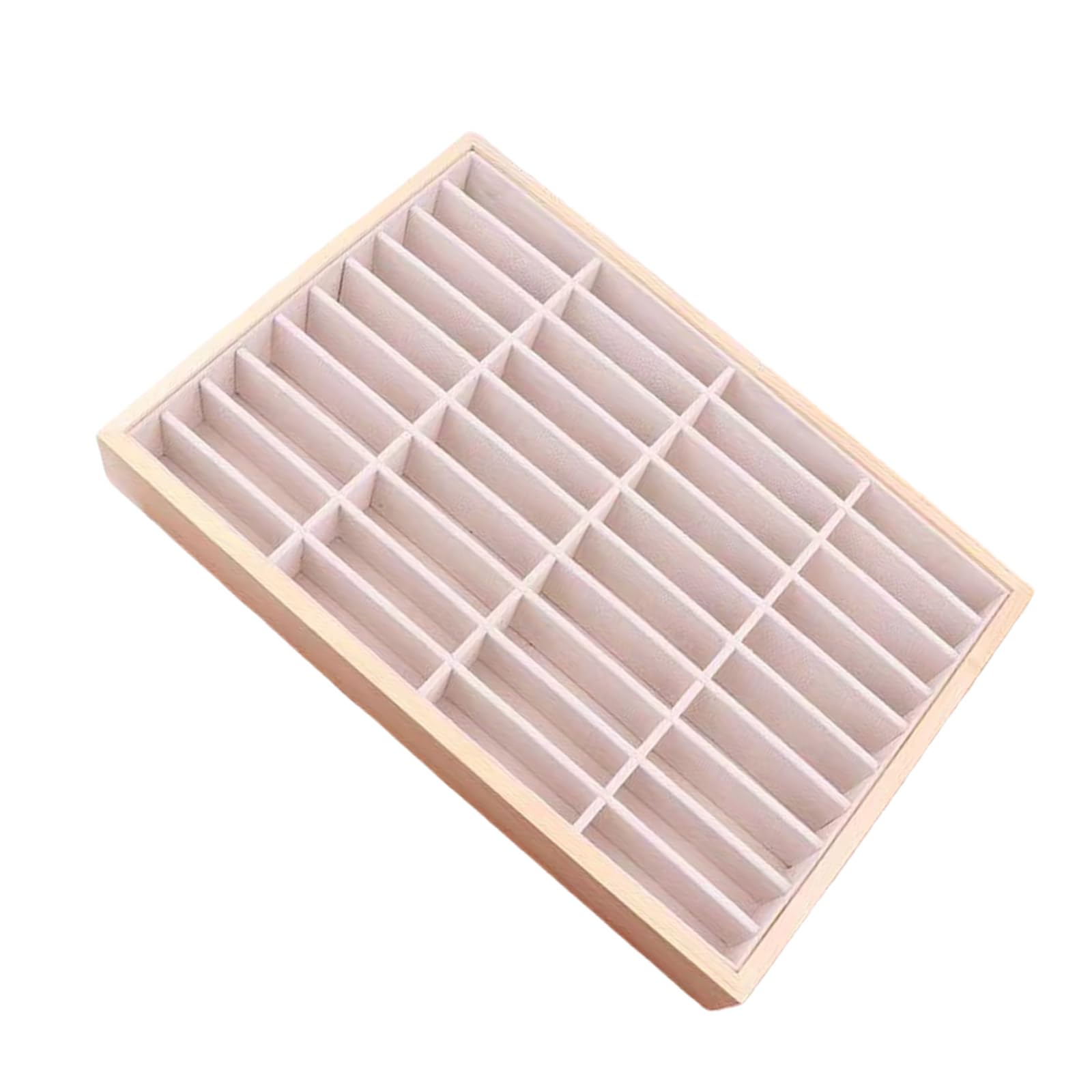 HDOYTXXM Multifunctional Jewelry Display Tray with Protective Slots Wood Texture for Small Item Organized Displays in Stores Small Jewelry Organizers with Compartments