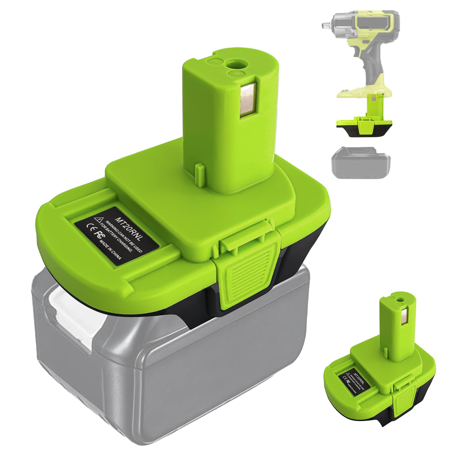 URUN Battery Adapter for Ryobi 18 V Multitool, MT20RNL Battery Adapter Converter for Makita 18 V to for Ryobi 18 V Li-Ion Power Tool (No Battery)