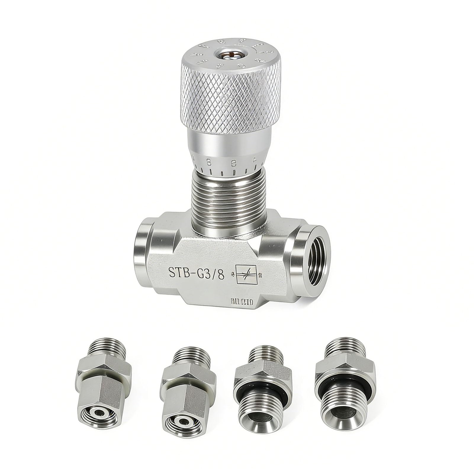 Cryfokt Valvola di Controllo del Flusso Idraulico, Valvola di Controllo della Portata per Miniescavatore da 3/8" con Connessione M14, di Ritegno Dell'acceleratore per il