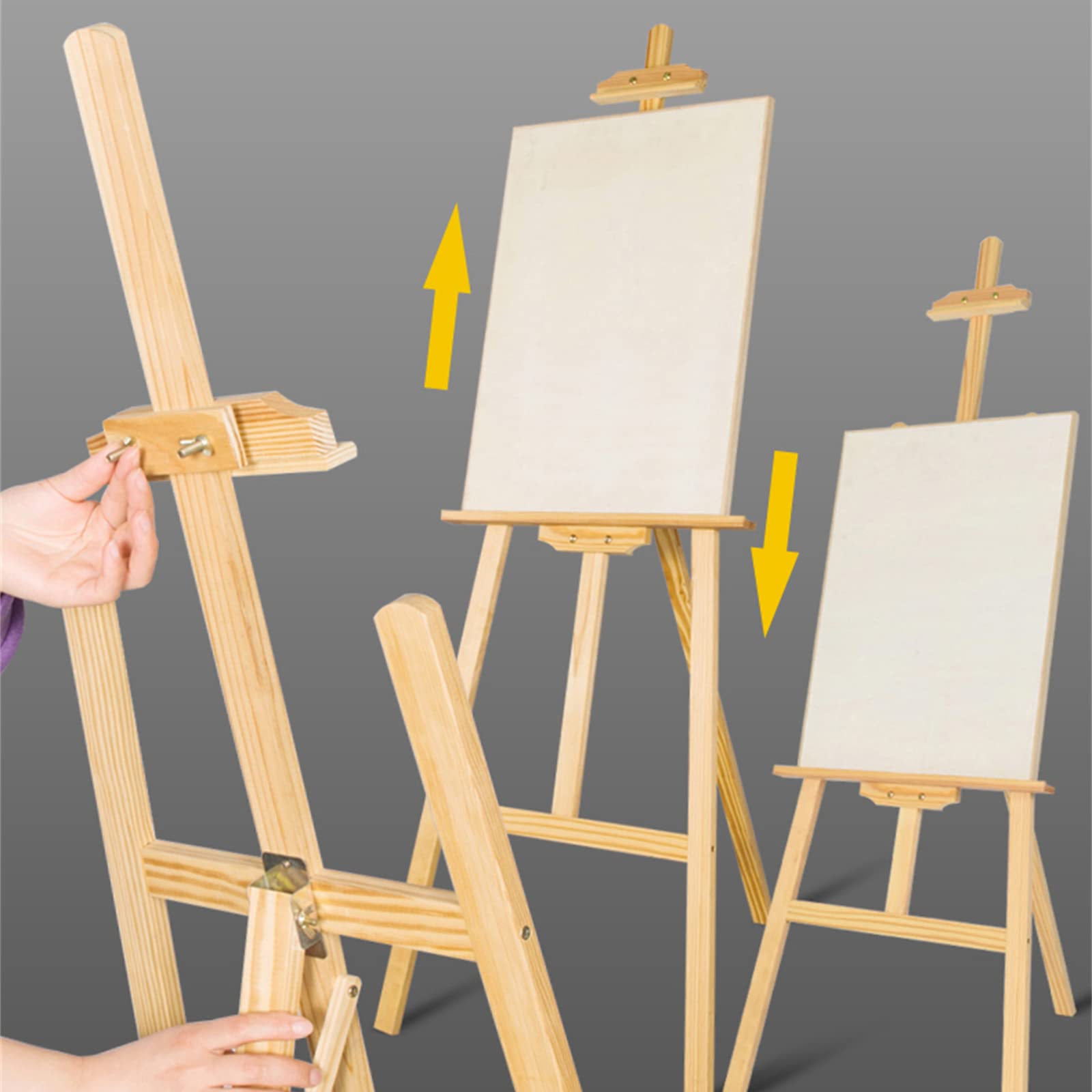 Cavalletto Da Studio In Legno Di Pino, 150 Cm, Regolabile In Altezza, Per Pittura E Disegno, Per Artisti Adulti E Bambini, Pieghevole