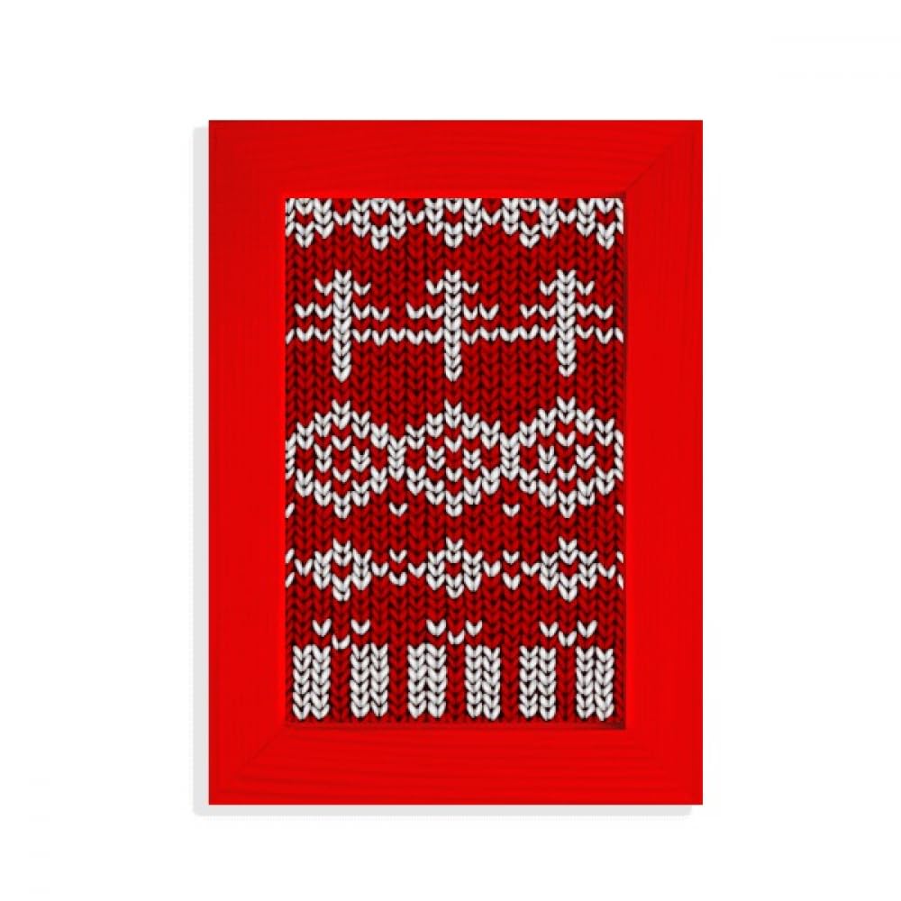Cadre photo rouge tricot à relief vertical irrégulier, finition haut de gamme
