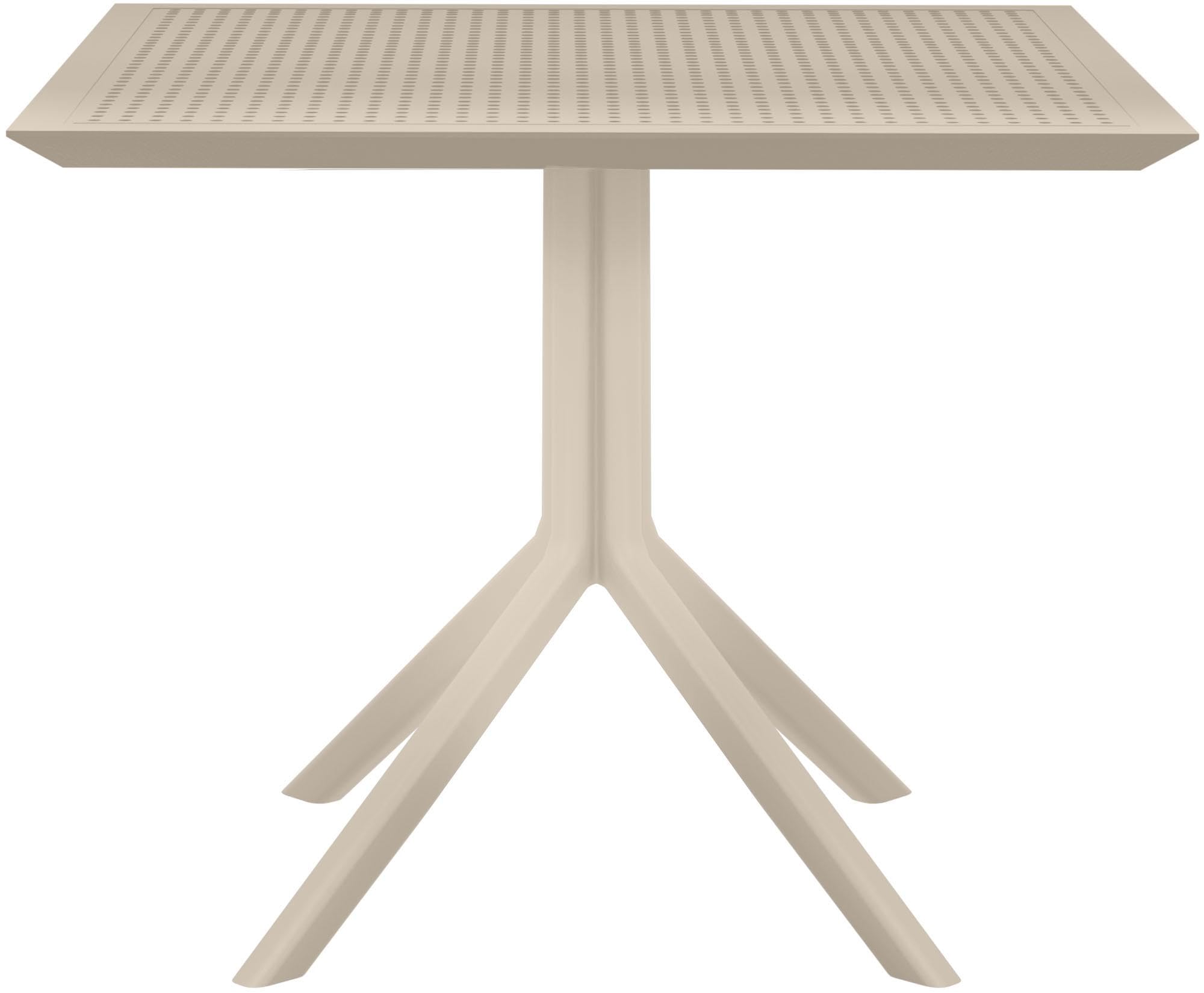 CLP Mesa Sky 80 x 80 cm I Mesa de jardín, Resistente a la Intemperie y a los Rayos UV I Mesa de balcón Cuadrada, Color:Gris Pardo