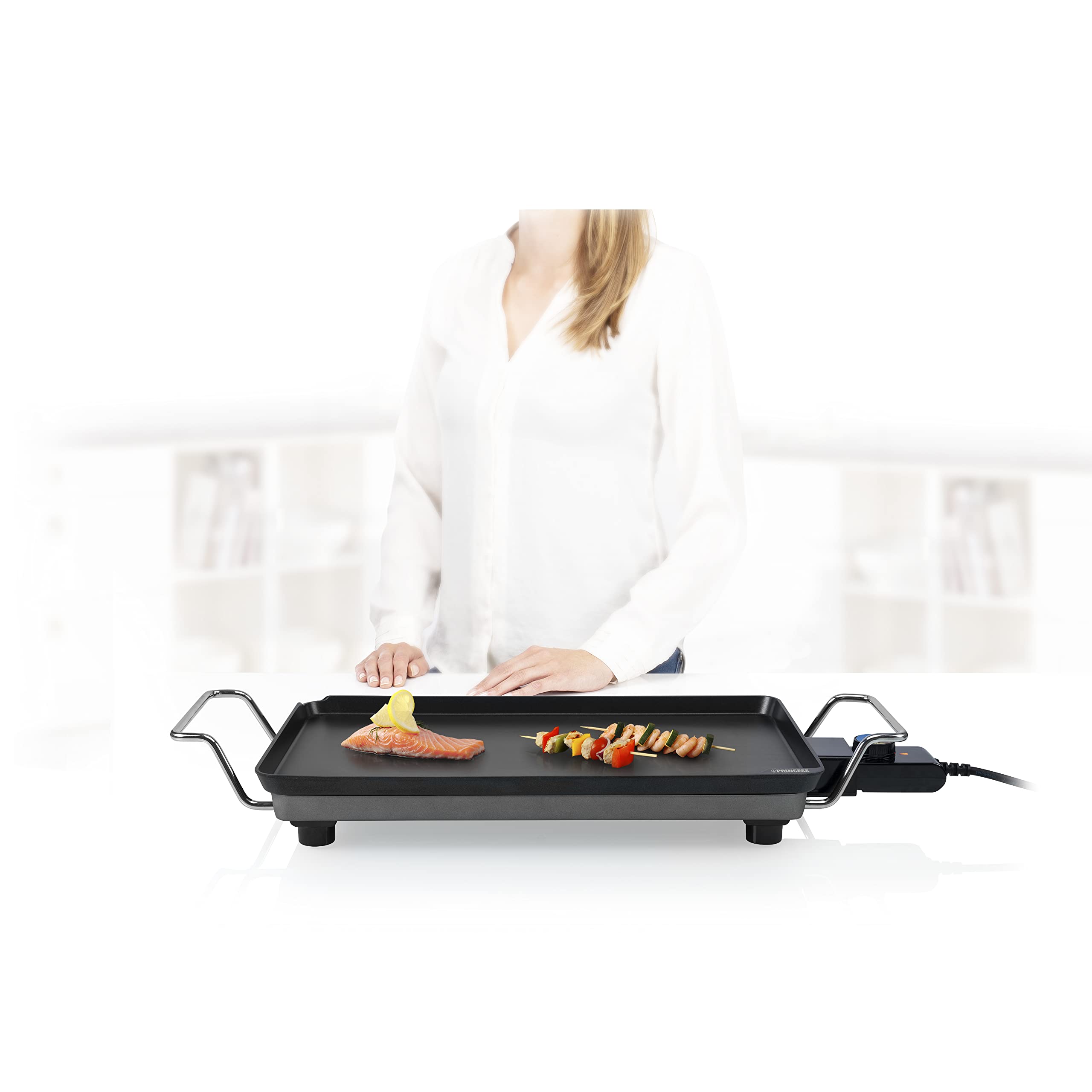 Princess plancha Table Chef Superior noire - fonte d'aluminium - 6 personnes - 46 x 26 cm - 2 500 W