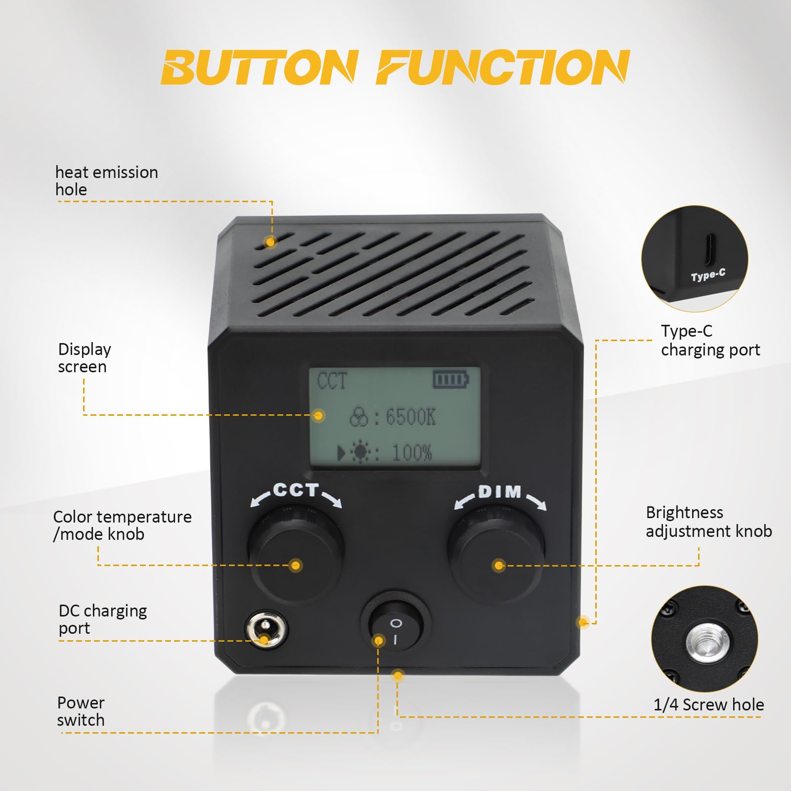 NULBOFU 40W LED Video Light,Portable Continuous Output Lighting,COB Bi-Color 2500K~6500K,CRI?95,9 FX Special Effects Modes,3400mAh Battery for Studio Shooting,YouTube,TikTok,Vlog,Live Stream