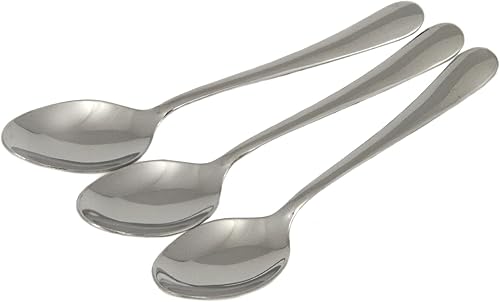 Chef Craft Juego de 3 cucharaditas resistentes, 6 pulgadas de largo, acero inoxidable