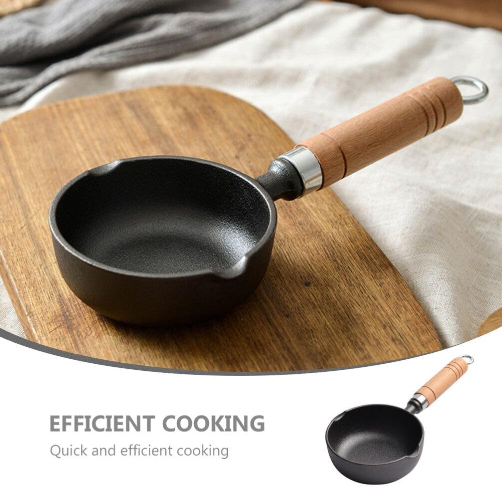 Wok Small Metal Sauce Pot Iron Sauce Pan Pot with Spout Kitchen Pan Butter Melting Oil Boil Iron Milk Warm Butter Warmer Metal with Handle