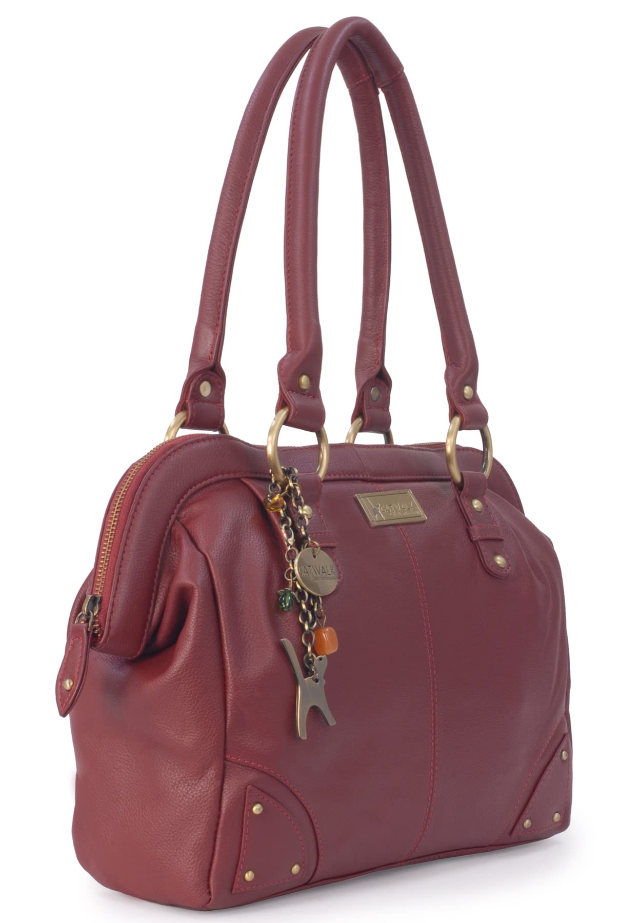 Catwalk Collection Handbags - Bolso de Hombro de Piel de Mujer - Tote Bag Grande - A4 Bolso Trabajo - Multibolsillos - Doctor