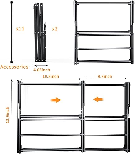 Miniatura 6 de Estante de secado de ropa de 3 niveles, estante de secado plegable, estante de lavandería para interiores y exteriores para secar ropa, diseño de