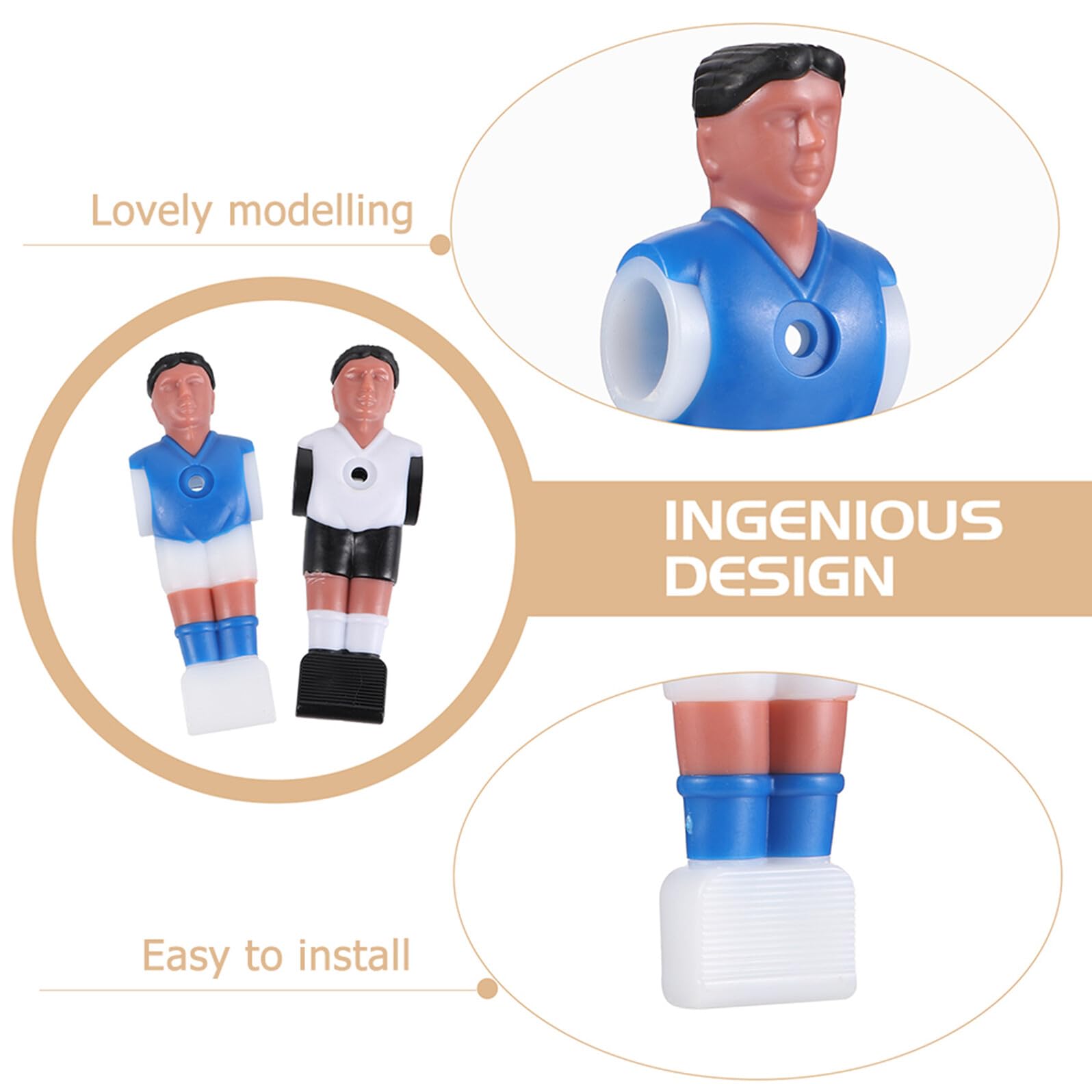 16 Piezas Muñeca de fútbol pequeño Jugadores de futbolín Foosball futbolines reemplazables Reemplazo de de futbolín Juguetes de Futbol Juegos de Futbol Resina