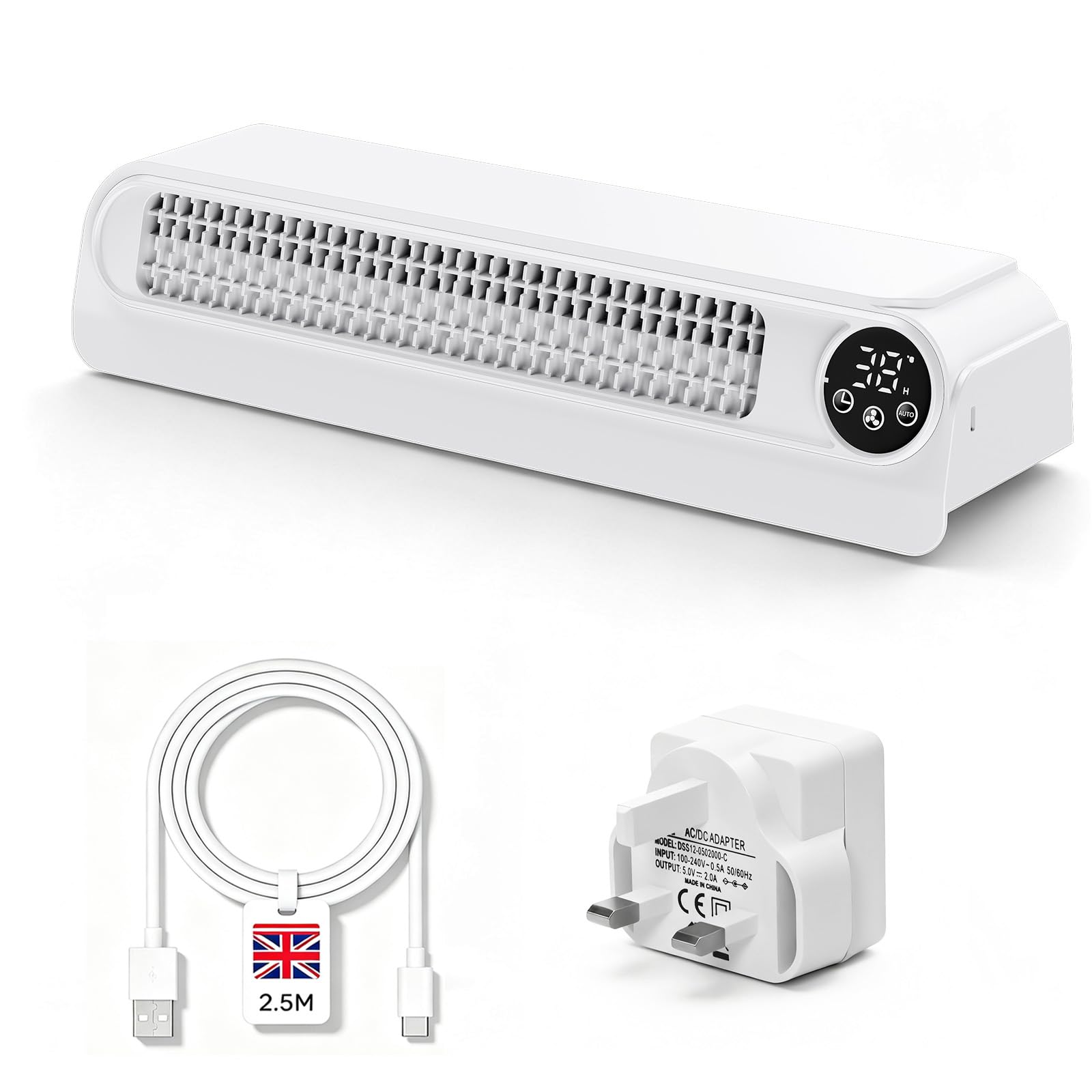 SROCHN Radiator Fan Booster, Smart Radiator Fan 3 Speeds, Timer Function & Auto Mode, USB-C, Temperature Display, Smart Boost Fan for Improved heat Distribution