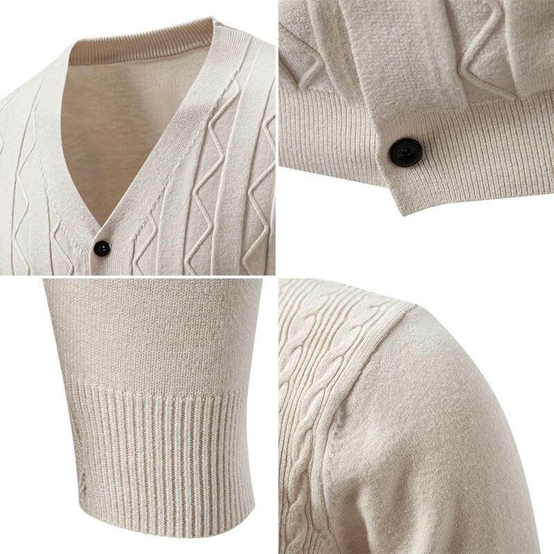 Men's Autumn Winter Jacquard Korean Style Trendy Casual Loose Stylish V-Neck Knit Cardigan4