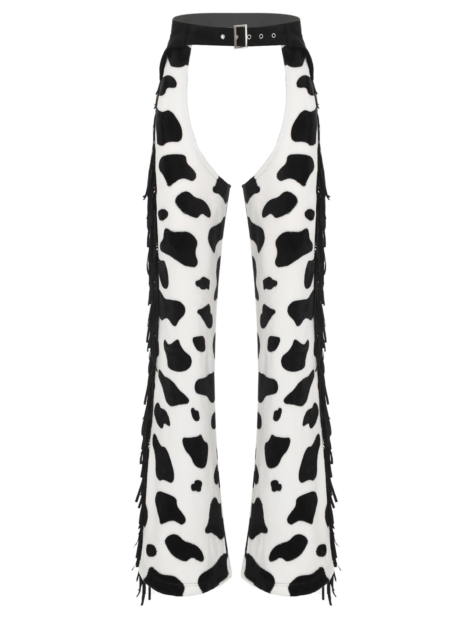 inlzdz Pantalones Largos Con Estampado De Vaca Para Mujer Pantalones De Vaquera Occidental Para Motociclista Disfraz De Halloween Para Cosplay