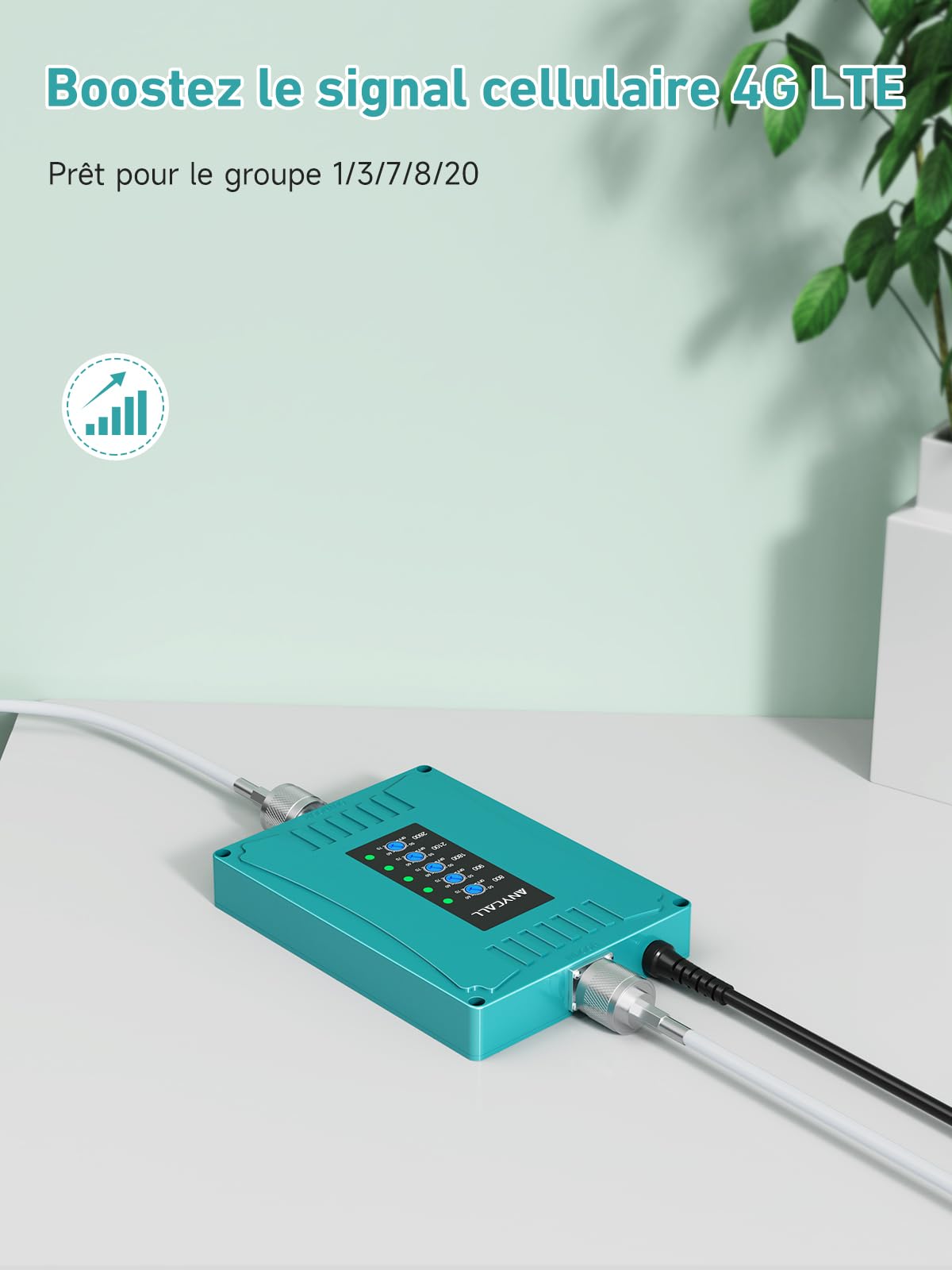 Amplificateur Reseau Mobile Répéteur 4g 3g LTE pour Tous Les Opérateurs - Bande 1/3/7/8/20 Amplificateur GSM pour Le Bureaux à Domicile - Amplificateur 4g Support Multi-Appareils