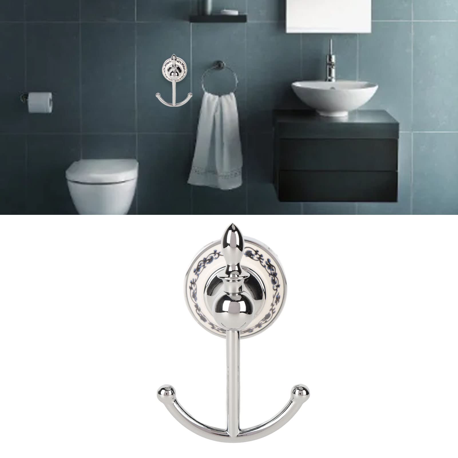 Gancio da Parete Decorativo, Ganci Appendiabiti Doppi a Parete Multifunzionale Salvaspazio Bagni Porta Asciugamani per Vestiti Chiavi Cappelli Zaini (A)