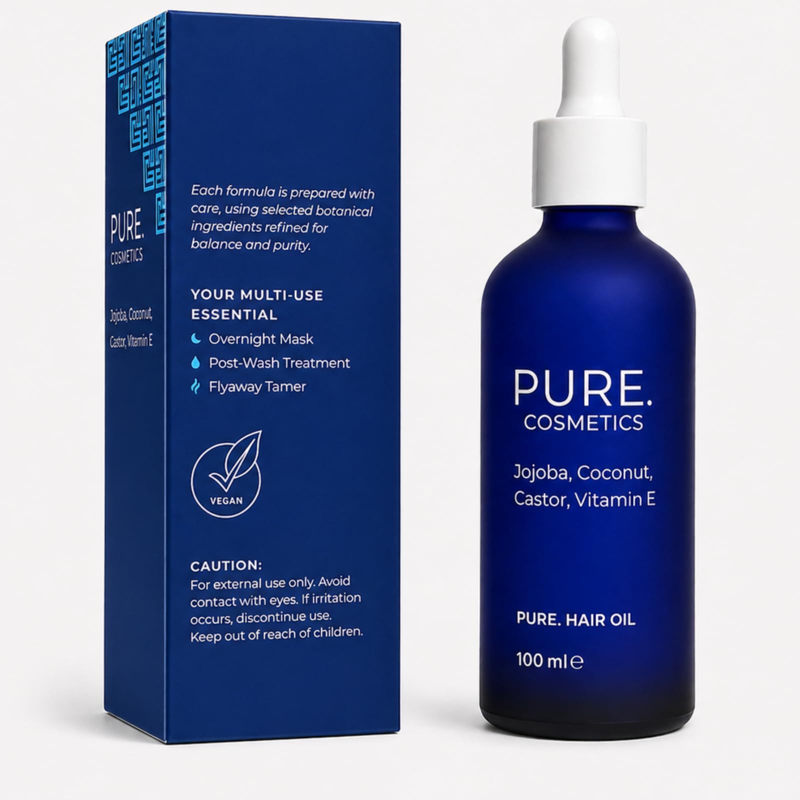 PURE. Kopfhaut- & Haaröl – Nährende Mischung mit Rizinusöl, Jojoba, Kokosöl & Vitamin E – Intensive Pflege für trockenes Haar & trockene Kopfhaut – Für Damen & Herren – Vegan – 100 ml