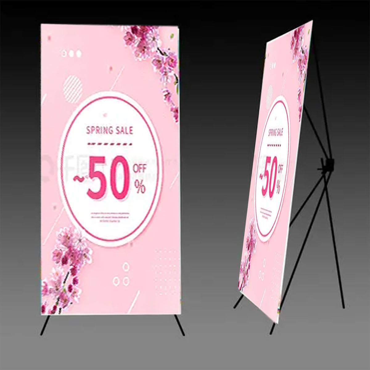 Soporte para letreros de pie, Pedestal Ajustable, Soporte para Carteles, expositores metálicos, señalización, menú, Publicidad, 120 x 200 cm, Color Negro