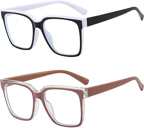 Lentes bloqueadores de luz azul de gran tamaño para mujeres y hombres, anteojos cuadrados de moda, anteojos de computadora sin receta